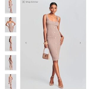 Retrofete $278 Laney Knit Midi Dress Metallic Satellite XS